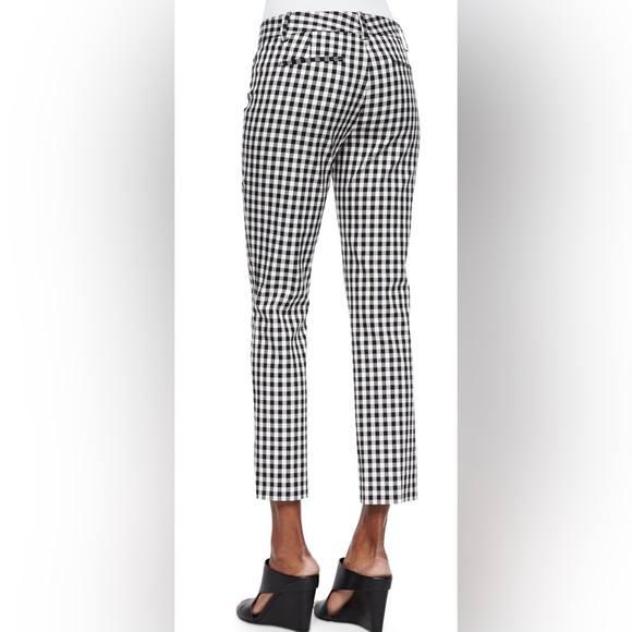 Theory Izelle S. Barnet Check Cropped Pants in Black and White size 2 - Picture 3 of 16